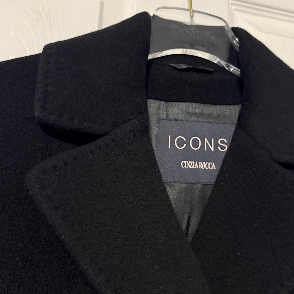 Cinzia‎ Rocca Icons Long Double Breasted 6 Button Wool Cashmere Trench Coat US 2 - Picture 9 of 13